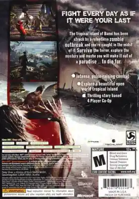 Dead Island (USA) box cover back